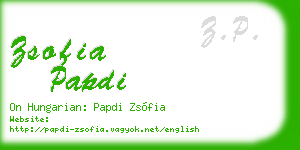 zsofia papdi business card